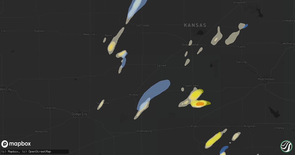 Hail map in Garfield, KS on May 29, 2026