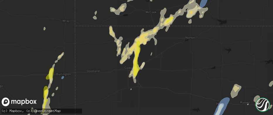 Hail map in Gem, KS on May 29, 2026