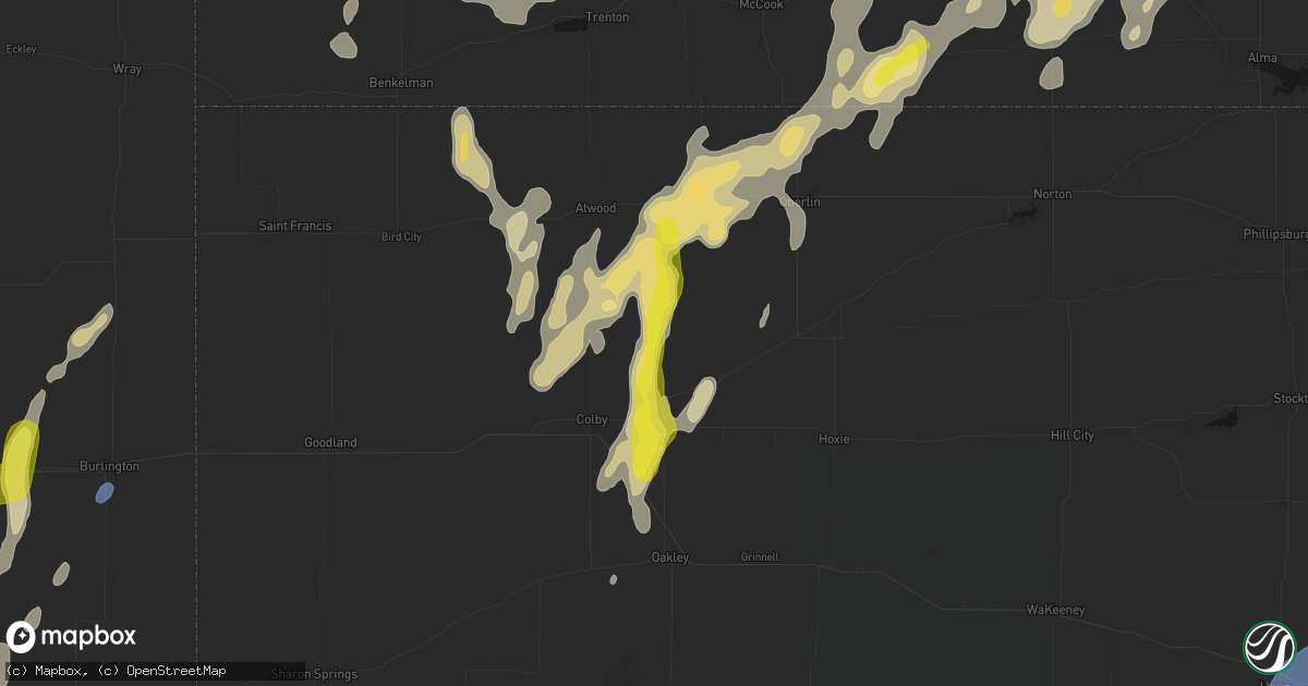 Hail map in Gem, KS on May 29, 2026