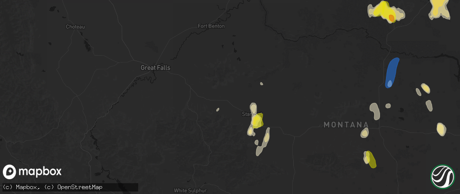 Hail map in Geyser, MT on May 29, 2026