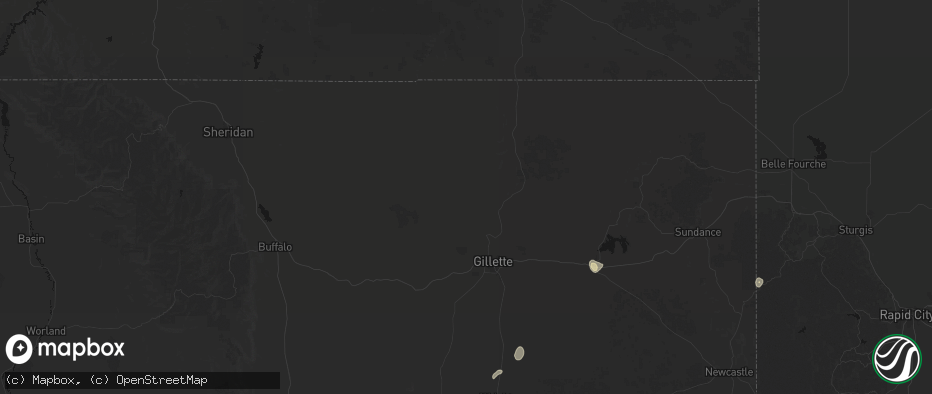 Hail map in Gillette, WY on May 29, 2026