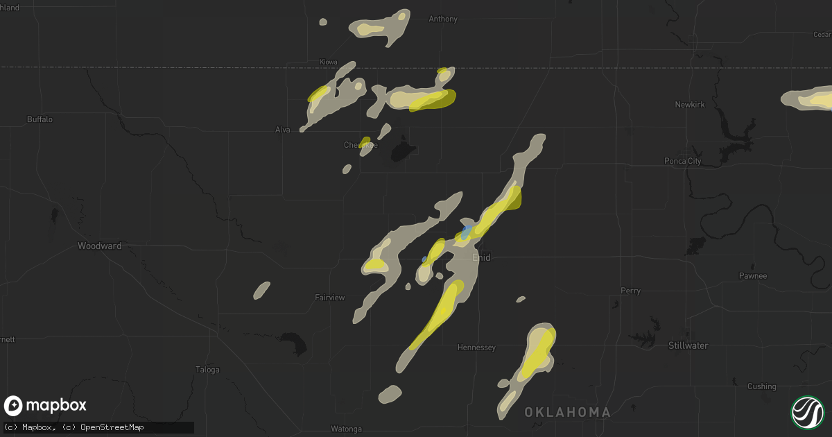 Hail map in Goltry, OK on May 29, 2026