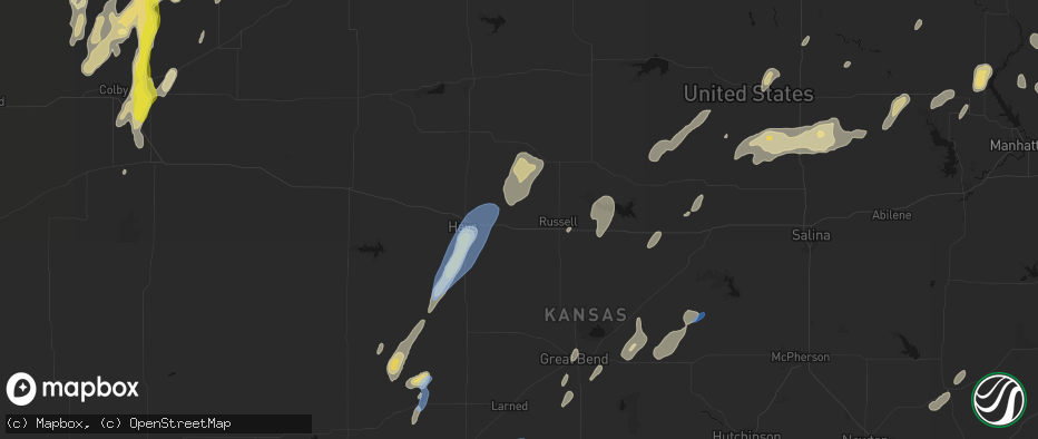 Hail map in Gorham, KS on May 29, 2026