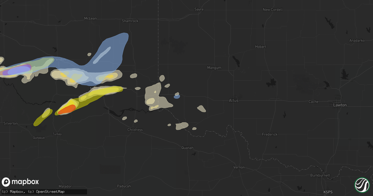 Hail map in Gould, OK on May 29, 2026