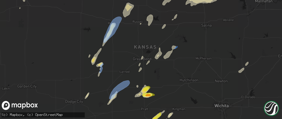 Hail map in Great Bend, KS on May 29, 2026