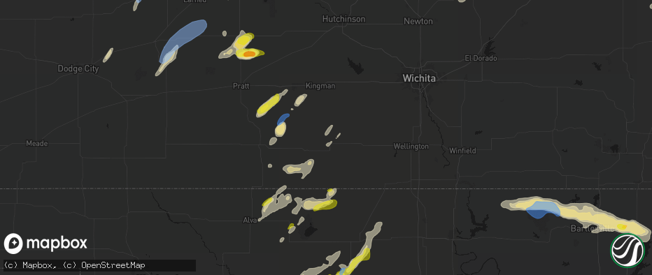 Hail map in Harper, KS on May 29, 2026