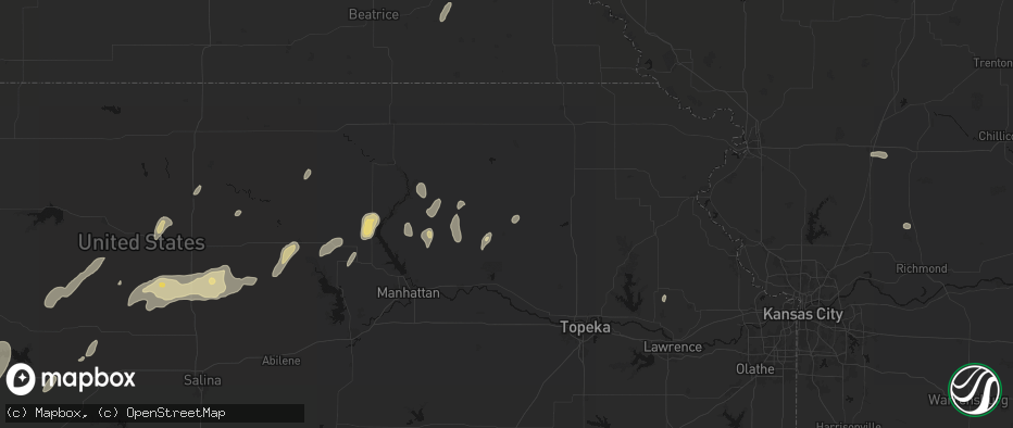 Hail map in Havensville, KS on May 29, 2026