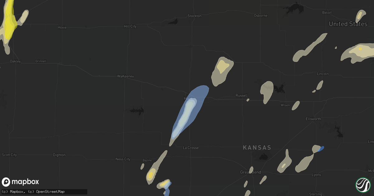 Hail map in Hays, KS on May 29, 2026