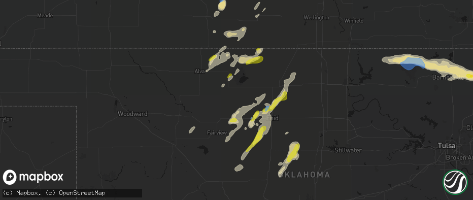 Hail map in Helena, OK on May 29, 2026