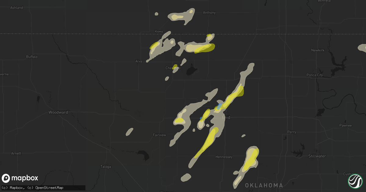 Hail map in Helena, OK on May 29, 2026