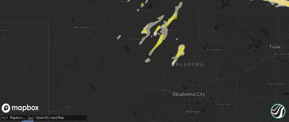 Hail map in Hitchcock, OK on May 29, 2026