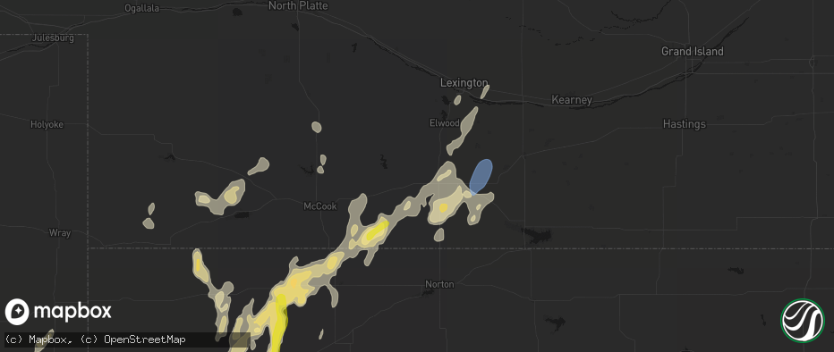 Hail map in Holbrook, NE on May 29, 2026