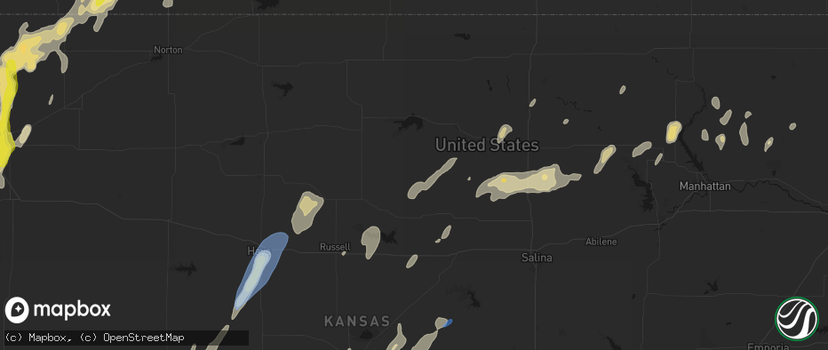 Hail map in Hunter, KS on May 29, 2026