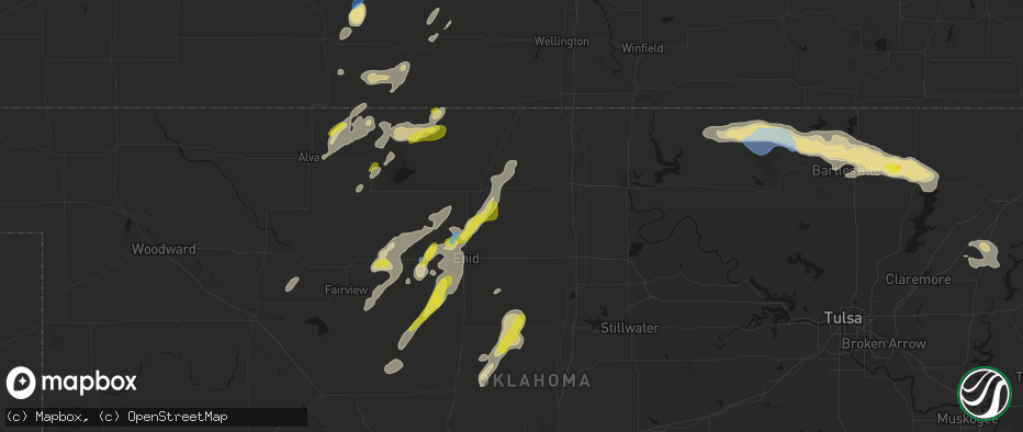 Hail map in Hunter, OK on May 29, 2026