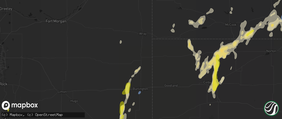 Hail map in Idalia, CO on May 29, 2026
