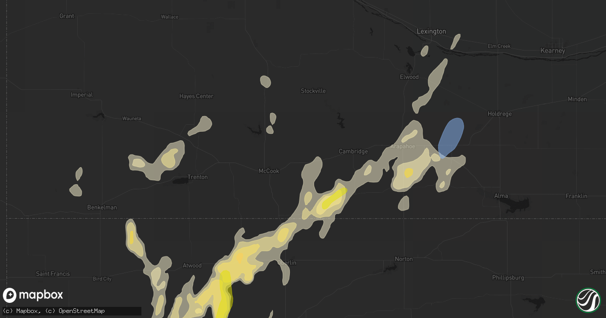 Hail map in Indianola, NE on May 29, 2026