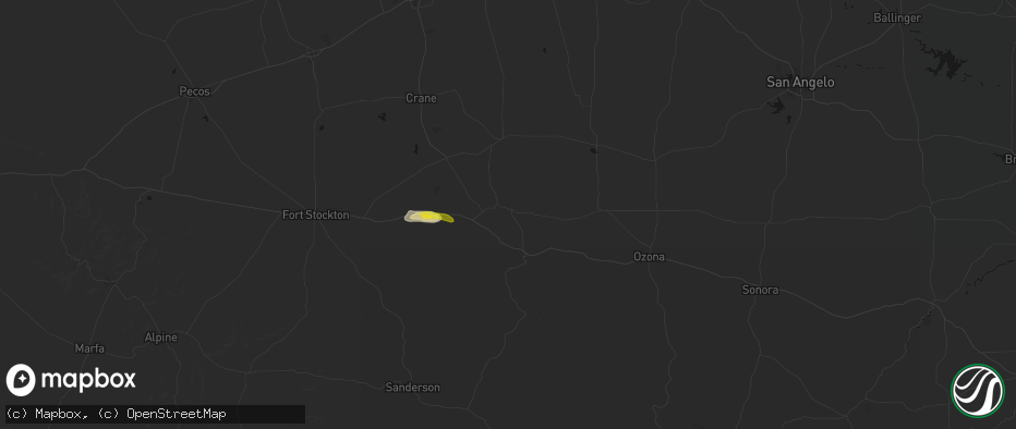 Hail map in Iraan, TX on May 29, 2026