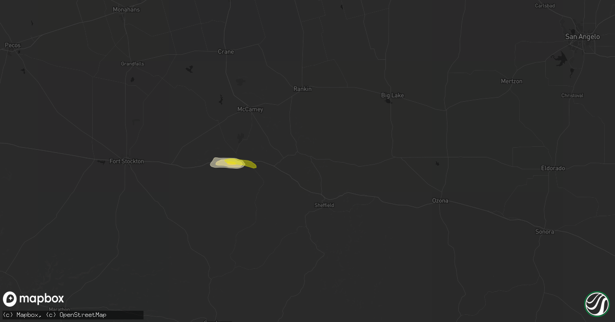 Hail map in Iraan, TX on May 29, 2026