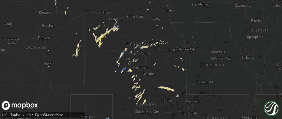 Hail map in Kansas on May 29, 2026