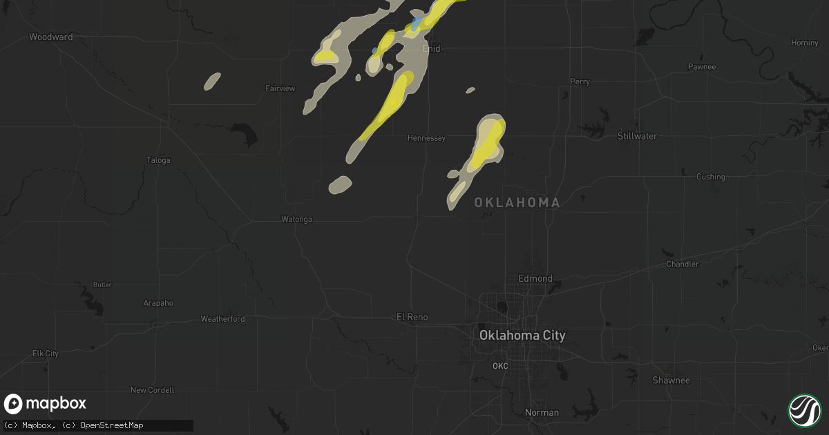 Hail map in Kingfisher, OK on May 29, 2026