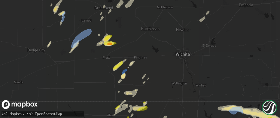 Hail map in Kingman, KS on May 29, 2026