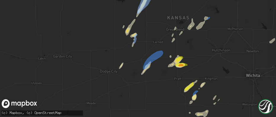Hail map in Kinsley, KS on May 29, 2026