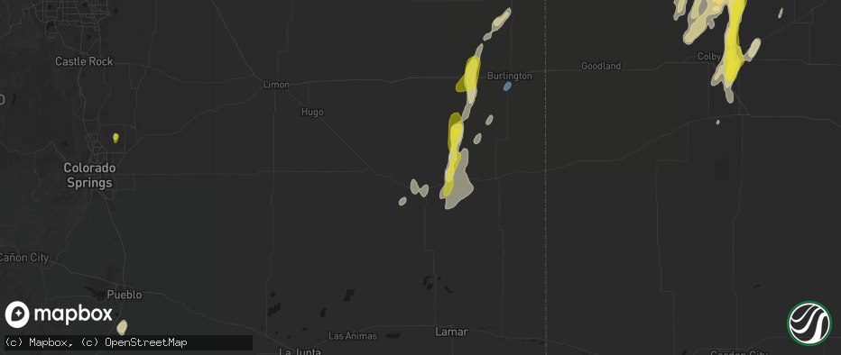 Hail map in Kit Carson, CO on May 29, 2026