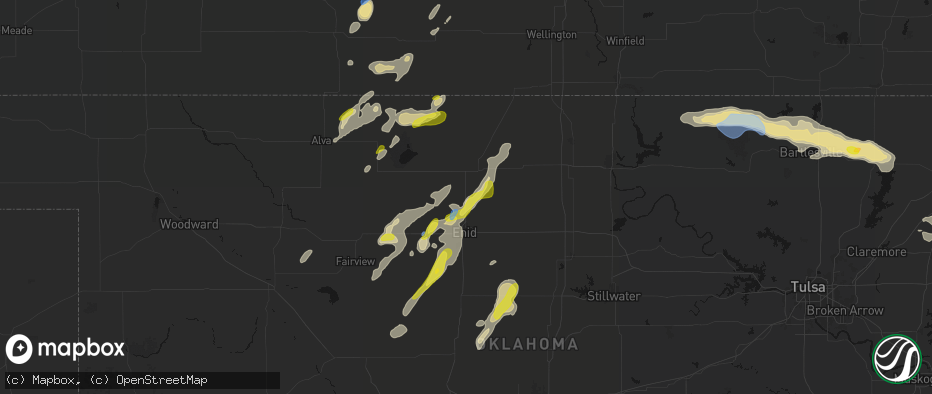 Hail map in Kremlin, OK on May 29, 2026