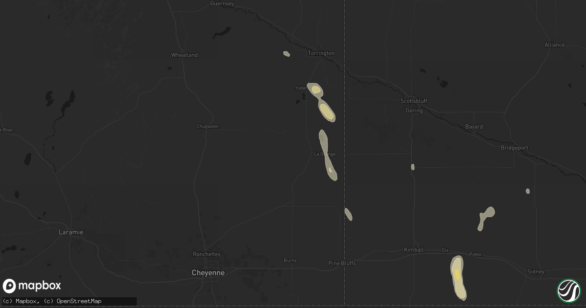 Hail map in Lagrange, WY on May 29, 2026