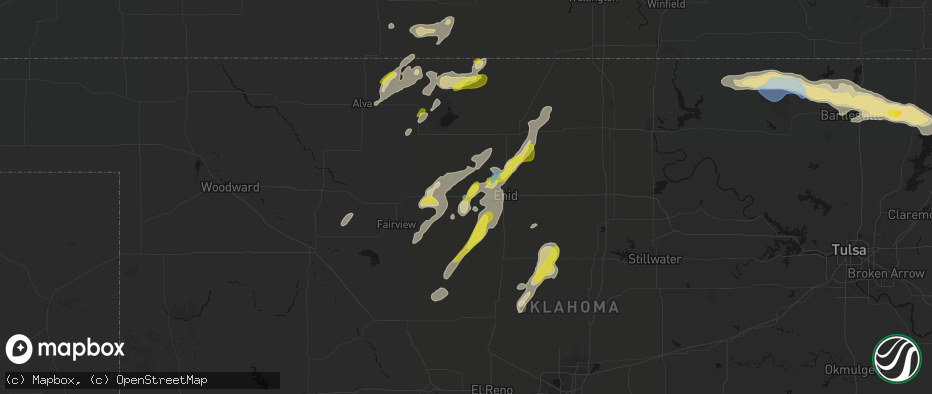 Hail map in Lahoma, OK on May 29, 2026