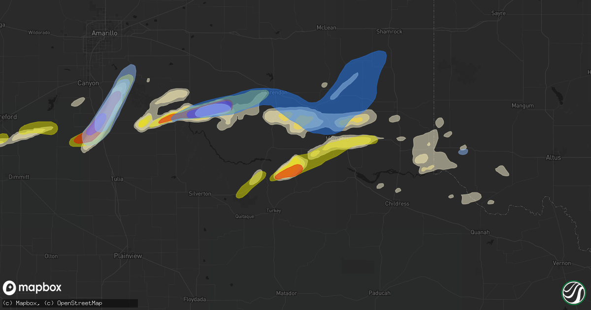 Hail map in Lakeview, TX on May 29, 2026