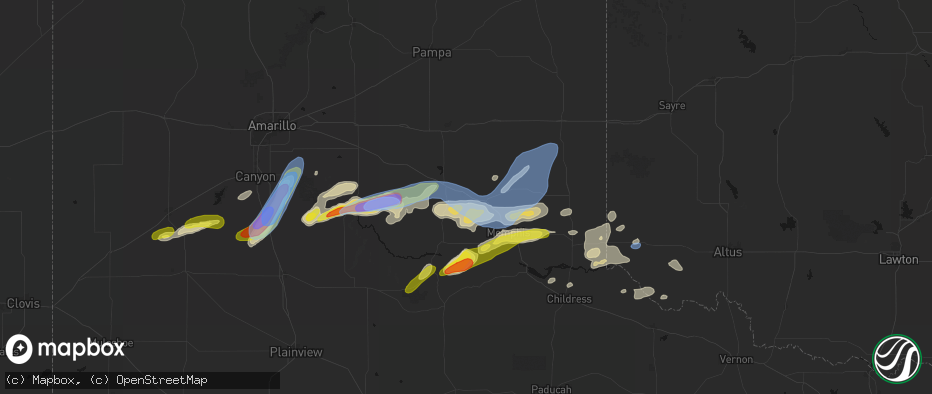 Hail map in Lelia Lake, TX on May 29, 2026