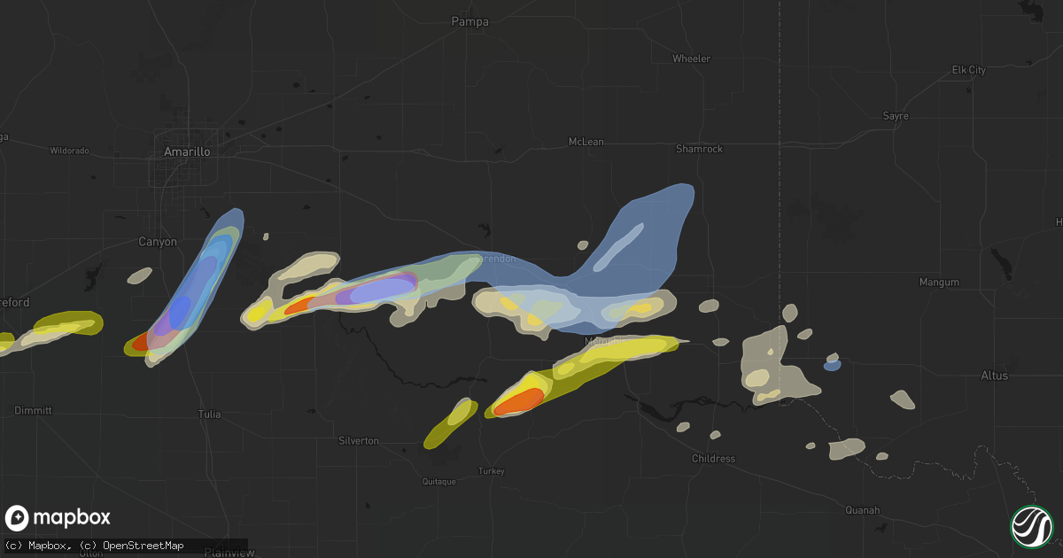 Hail map in Lelia Lake, TX on May 29, 2026
