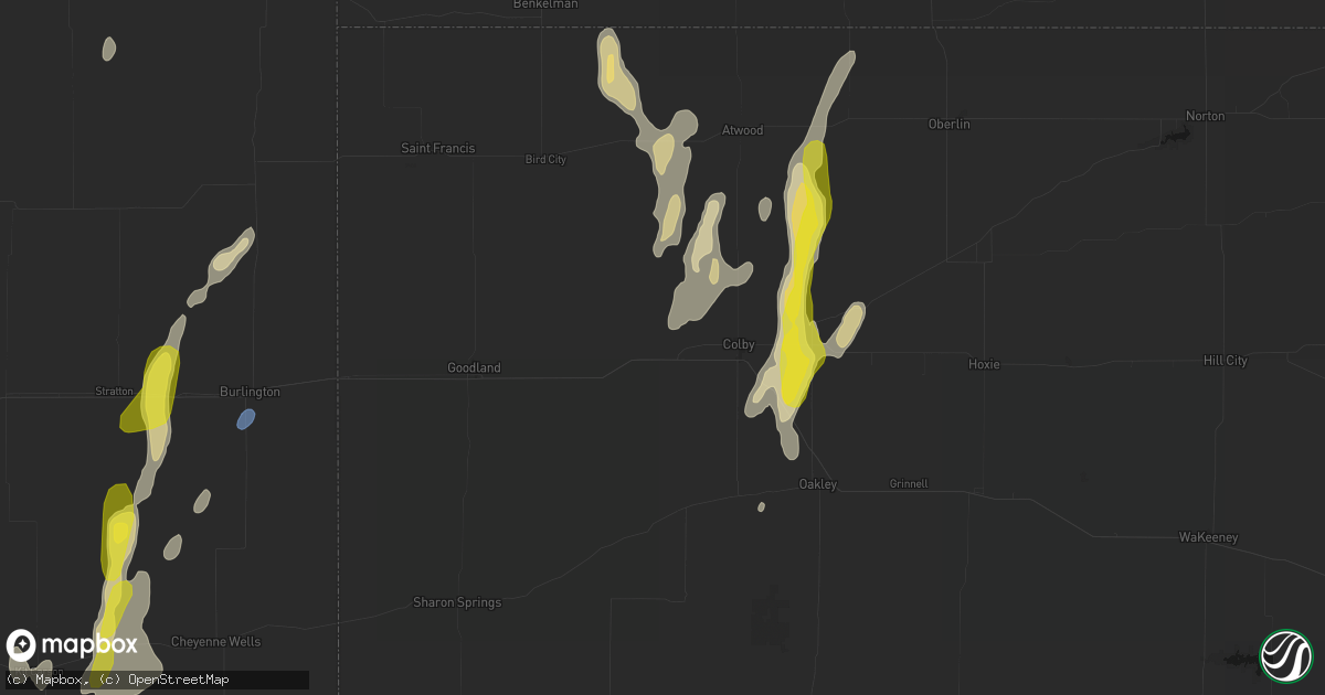 Hail map in Levant, KS on May 29, 2026