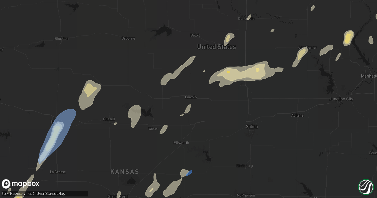 Hail map in Lincoln, KS on May 29, 2026