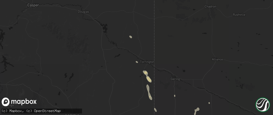 Hail map in Lingle, WY on May 29, 2026