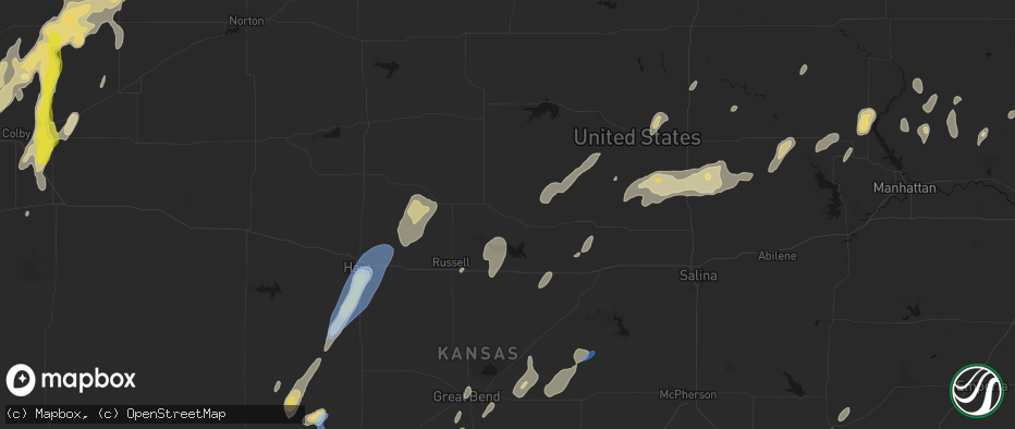 Hail map in Lucas, KS on May 29, 2026