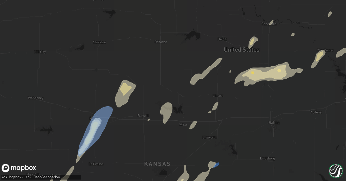 Hail map in Lucas, KS on May 29, 2026