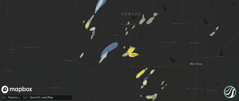 Hail map in Macksville, KS on May 29, 2026