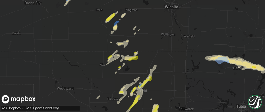 Hail map in Manchester, OK on May 29, 2026