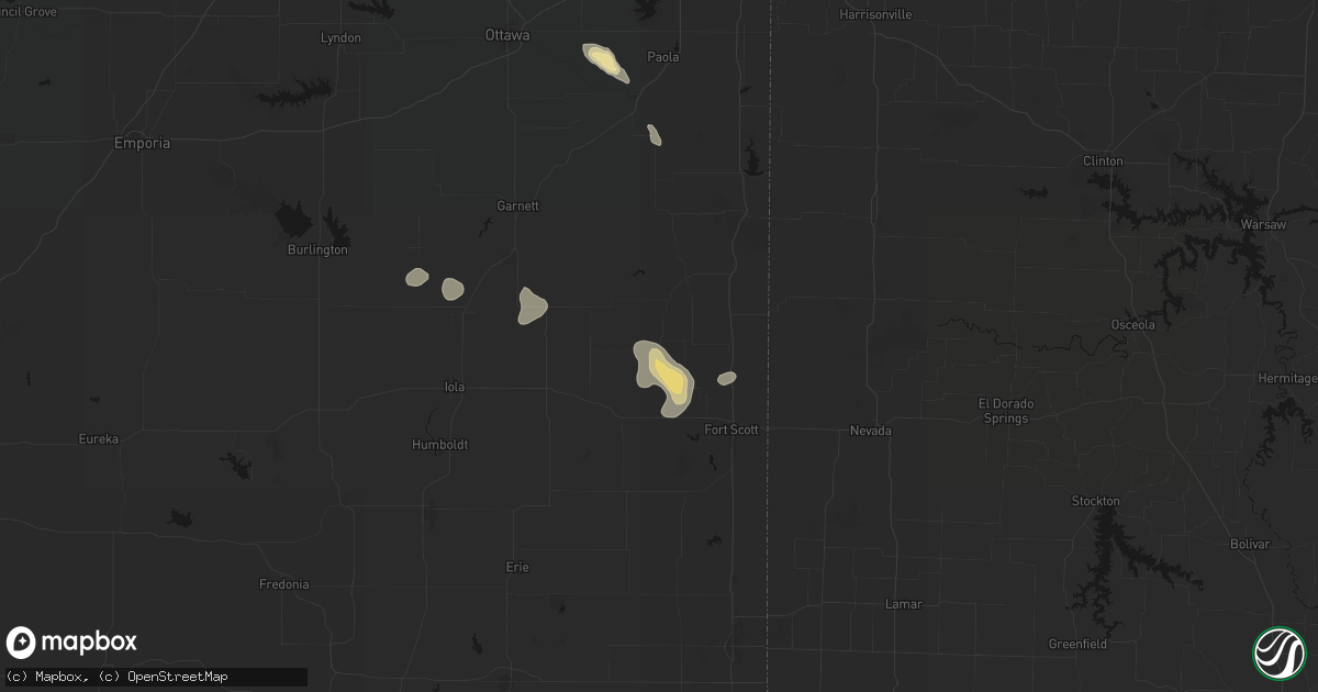 Hail map in Mapleton, KS on May 29, 2026