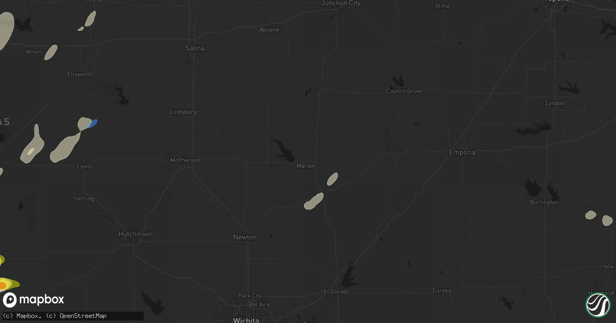 Hail map in Marion, KS on May 29, 2026