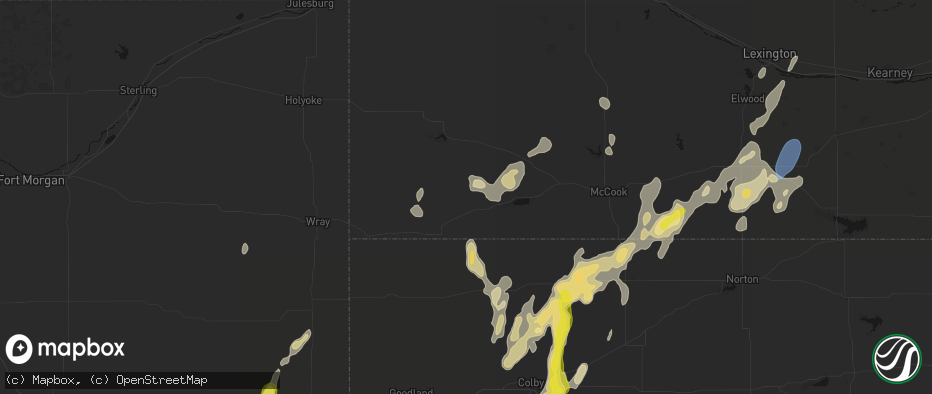 Hail map in Max, NE on May 29, 2026
