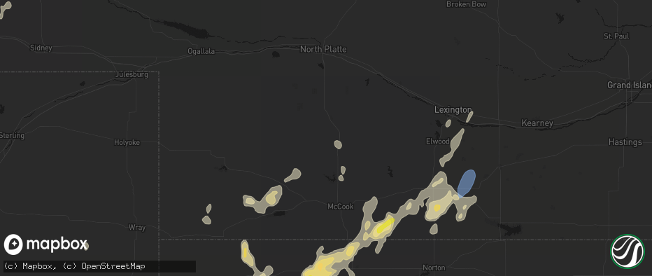 Hail map in Maywood, NE on May 29, 2026