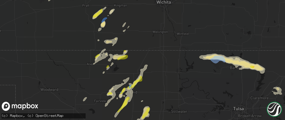 Hail map in Medford, OK on May 29, 2026