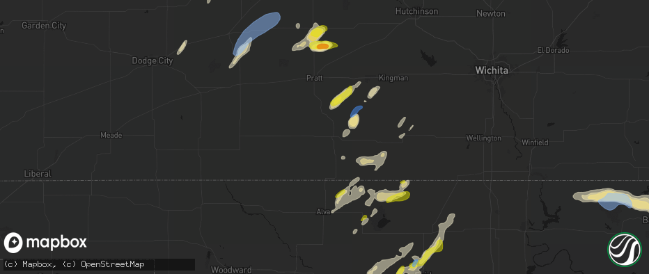 Hail map in Medicine Lodge, KS on May 29, 2026