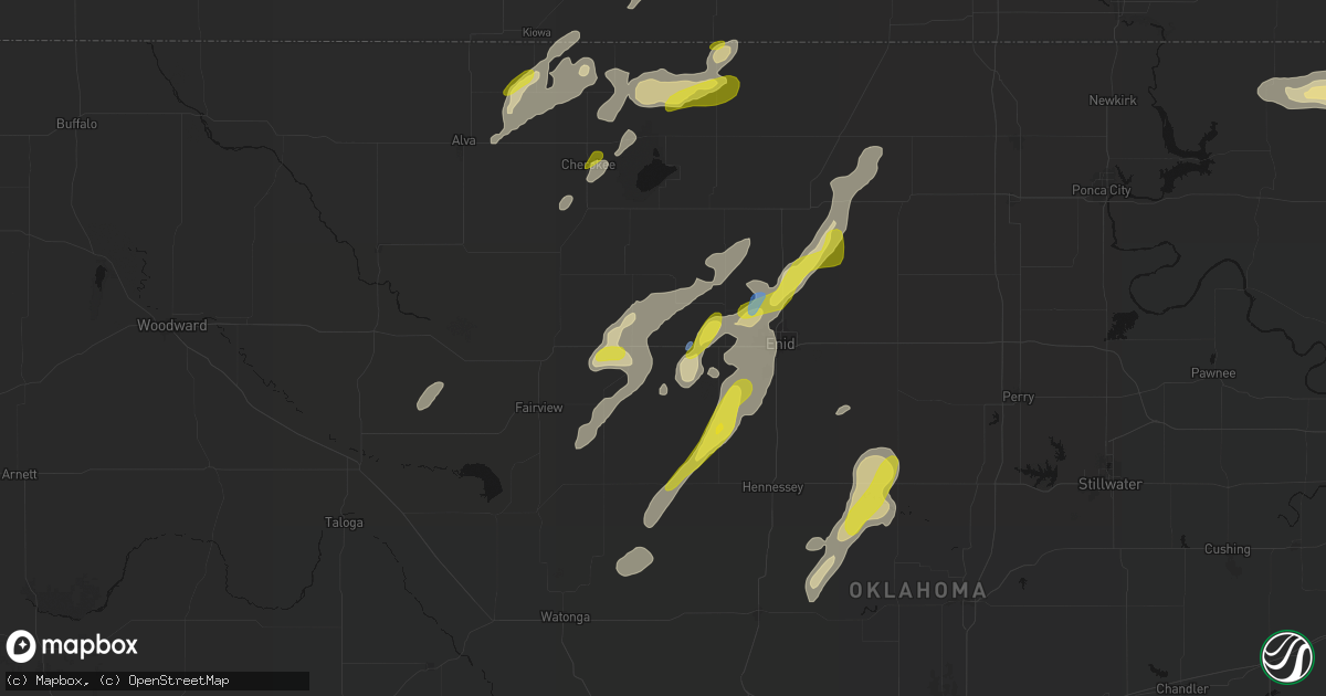 Hail map in Meno, OK on May 29, 2026