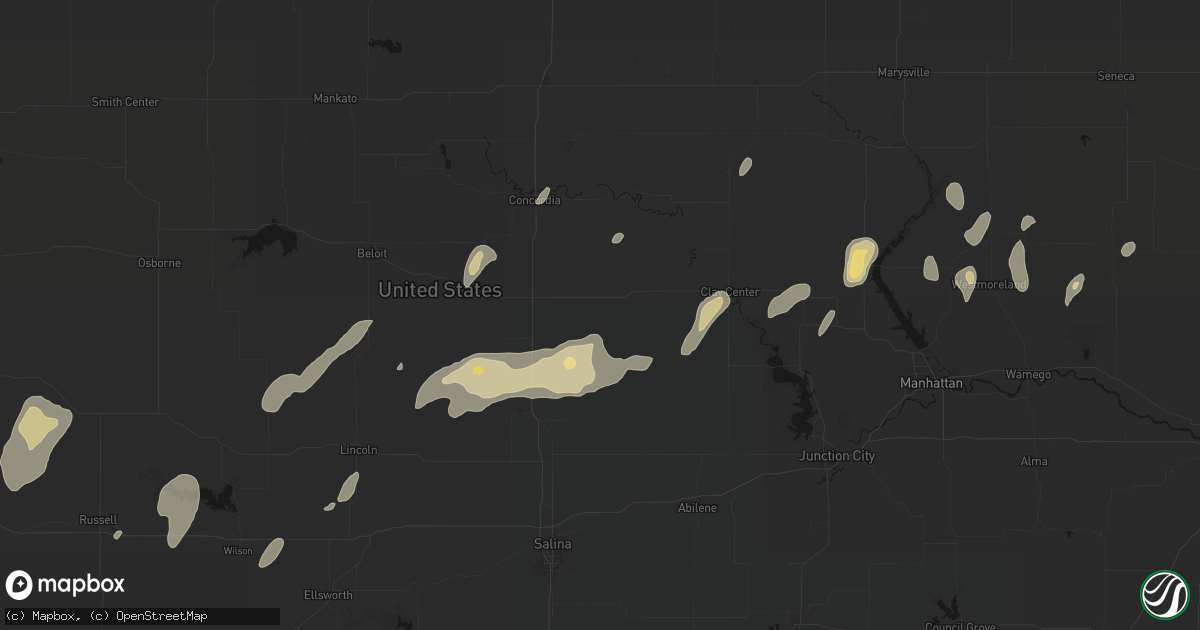 Hail map in Miltonvale, KS on May 29, 2026