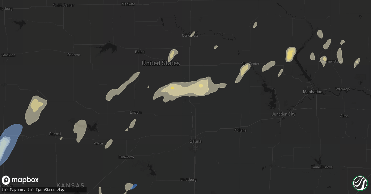 Hail map in Minneapolis, KS on May 29, 2026