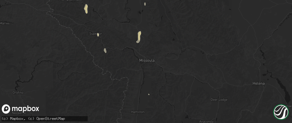 Hail map in Missoula, MT on May 29, 2026